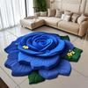 3D Visual Effect Peony Flower Floor Mat Home Living Room Carpet Dirt Resistant Easy To Maintain Absorbent Anti Slip Mat