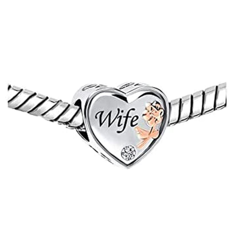 Nouveau Charm en Cuivre Compatible Avec les Bracelets Authentiques Accessoires Bijoux Femme Collection Membre de la Famille Grand-mère Sœur Épouse