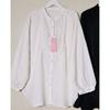 Order Leftover Stock Soft Silks and Satins Fabric Small Stand Collar Open Three-Quarter Sleeve Shirt Female Pure Color Accessible Luxury Professional