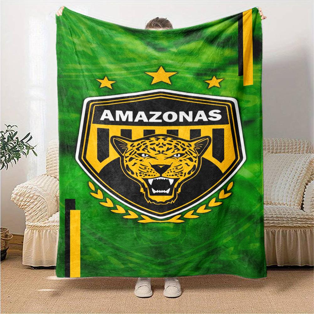 AMAZONAS FC Logo Print Flannel Blanket High Quality Warm Comfortable Cover for All Seasons Perfect for Gifts Home Decor