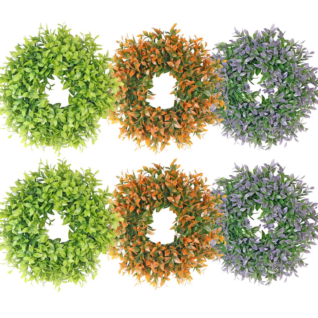 Eucalyptus Leaf Artificial Wreath PE Material Artificial Flower Simulation Plant Outdoor Party Event Garden Decoration