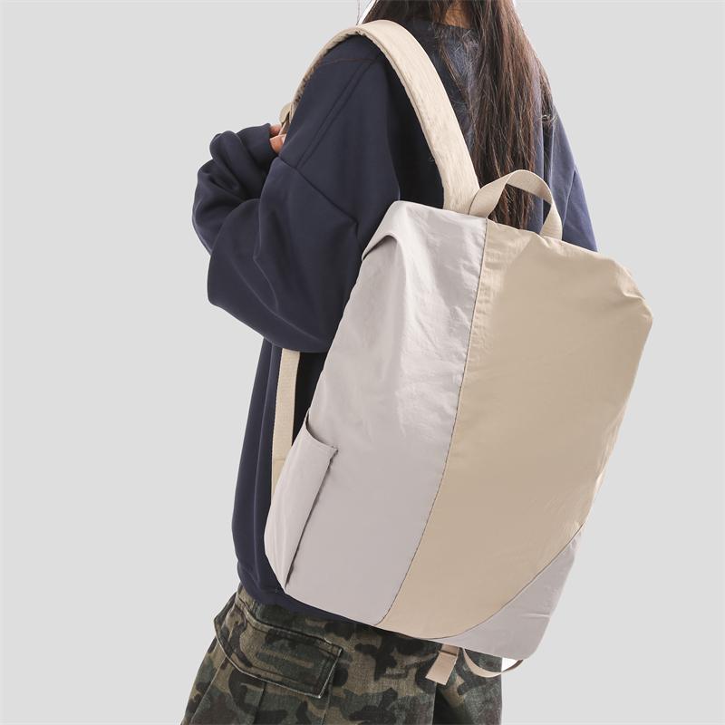 Stitching Contrast Backpack Unisex Waterproof Backpack Travel Bag
