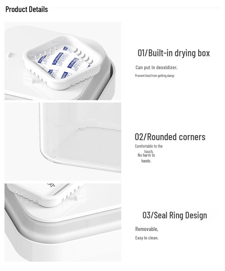 Press-Type Airtight Kitchen Container for Cereal & Grain Storage