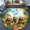 Sloths Round Area Rug,Carpet Rug for Living Room Bedroom Sofa Playroom Decor,Non-slip Floor Mat