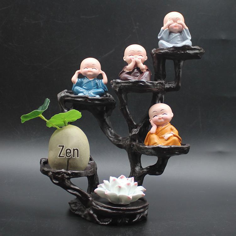 Zen Monk Figurine Ornament for Home Decor - Perfect for Living Room, Office, or Gift Displays