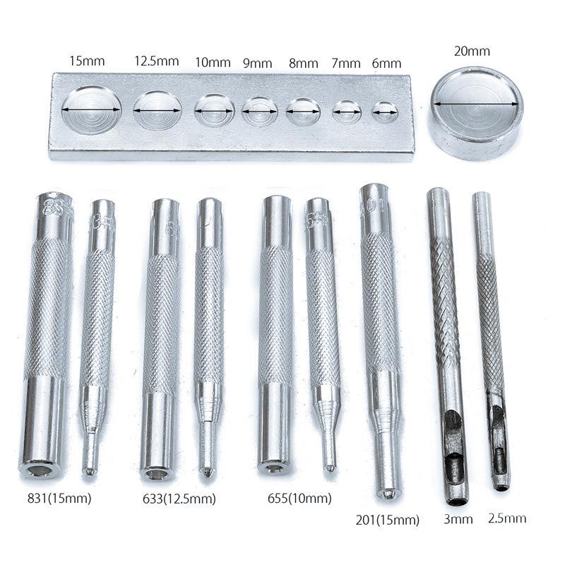 11-teiliges Vierfach-Knopfwerkzeugset zum Lochen und Stanzen der Nietenbasis Vierfach-Knopfbasis