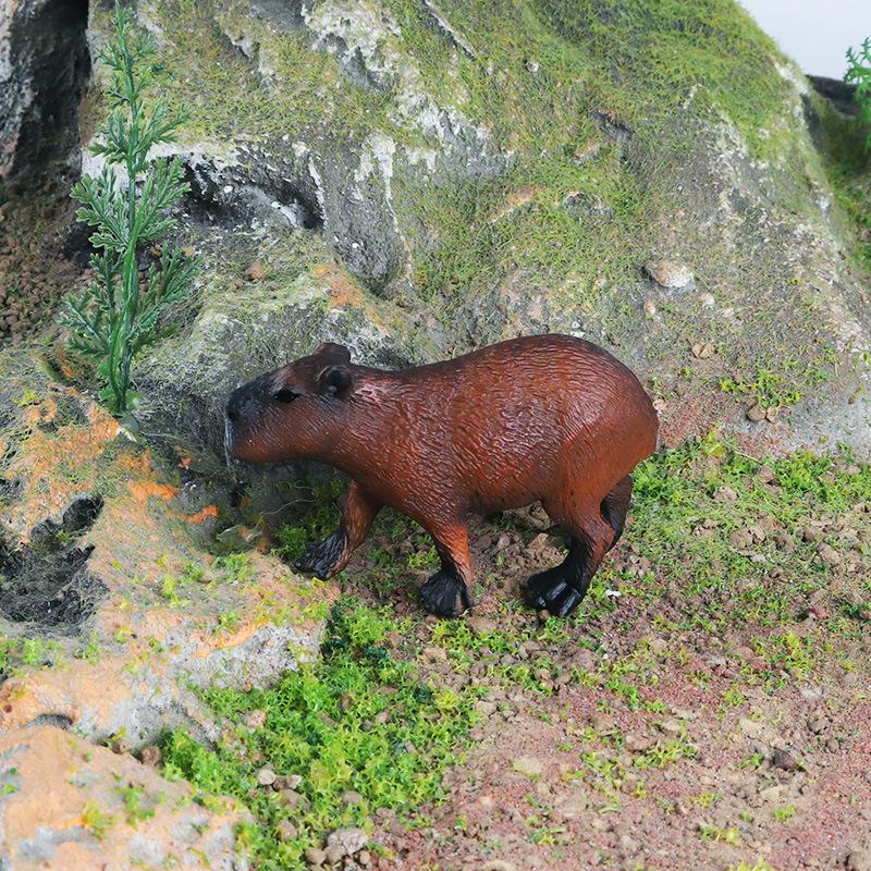 Static Capybara Model Wildlife Doll - Children's Enlightenment Micro-Landscape Ornament
