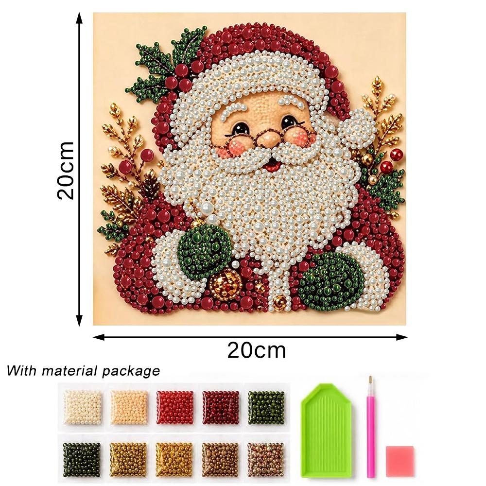 DIY Weihnachts-Perlen-Diamantmalerei Kunst-Set 3D Weihnachten Perlen-Bilder Bastel-Set für Anfänger Heimdeko Wandkunst Partygeschenk