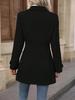 2026 Spring/Fall Mid-Length Elegant Woolen Coat with Lapel Button and Slim Fit Design