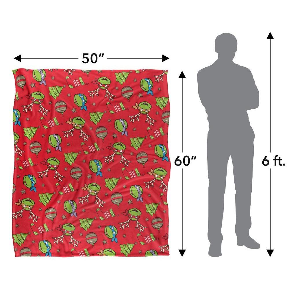 TMNT Silky Patterned Christmas Supersoft Blanket