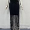 European & American Tassel Halterneck Bodycon Bandage Dress