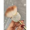 1 pièce Pinceau de Maquillage Luxe Forme Rose avec Décor Strass, Grand Pinceau Blush, Pinceau Nail Art & Pinceau Nettoyage Poussière, Pinceau Contour Pinceau Poudre