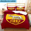 Set Biancheria da Letto Stampato 3 Pezzi Wolf Football Club Roma Copripiumino Chiusura Include 1 Copripiumino & 2 Federe Set Biancheria da Letto Arredamento Casa Regali