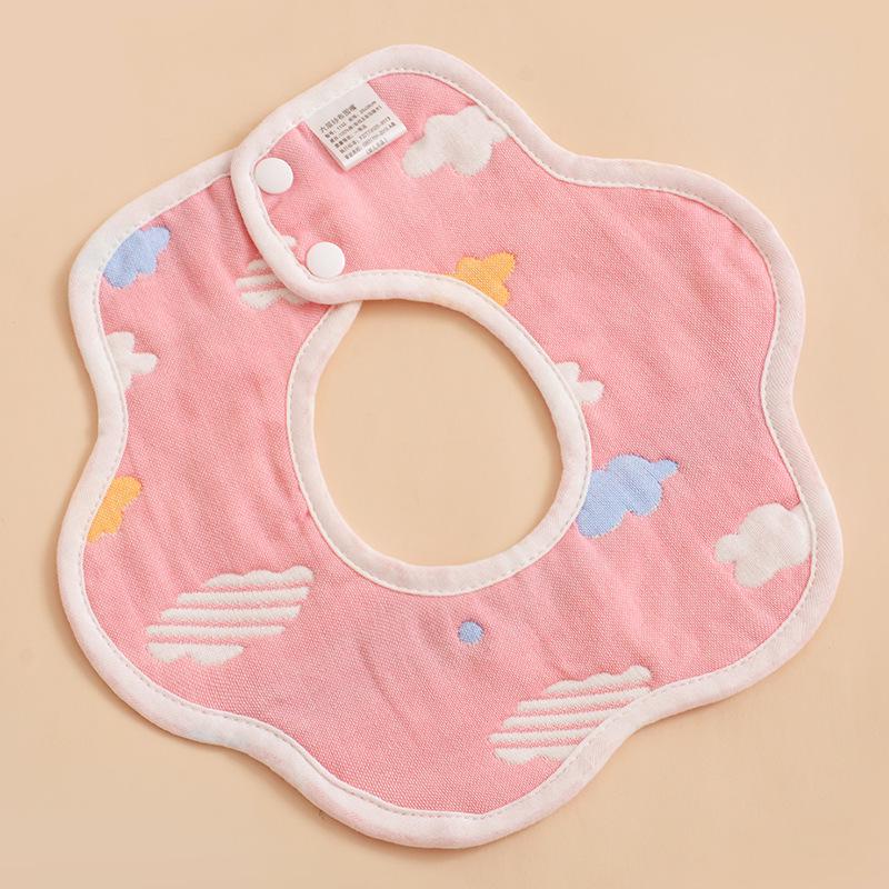 

Шестислойный хлопковый муслиновый слюнявчик с оборками для малыша 28*28cm