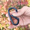 D-Shaped Aluminum Alloy Carabiner with All-Black Electrophoretic Finish (Sizes 4-8)