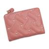 Fashion Short Style Love Embroidered Wallet PU with Zipper Card Bag Simple Design Buckle Detail ID Bag Women