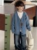 Boys' Wool Knitted Cardigan - 2025 Autumn Style Korean Version