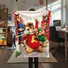 1 ks Flísová deka s potiskem Alvin a Chipmunkové, Vysoce kvalitní, Pro všechna roční období, Domácí dekorace, Teplo a pohodlí, Ideální jako vánoční dárky