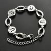 Cute Stainless Steel Funny Smile Face Bracelet Link Hand Chain for Women Men Emoji Charms Wrist Wristband Anklets Metal Jewelry