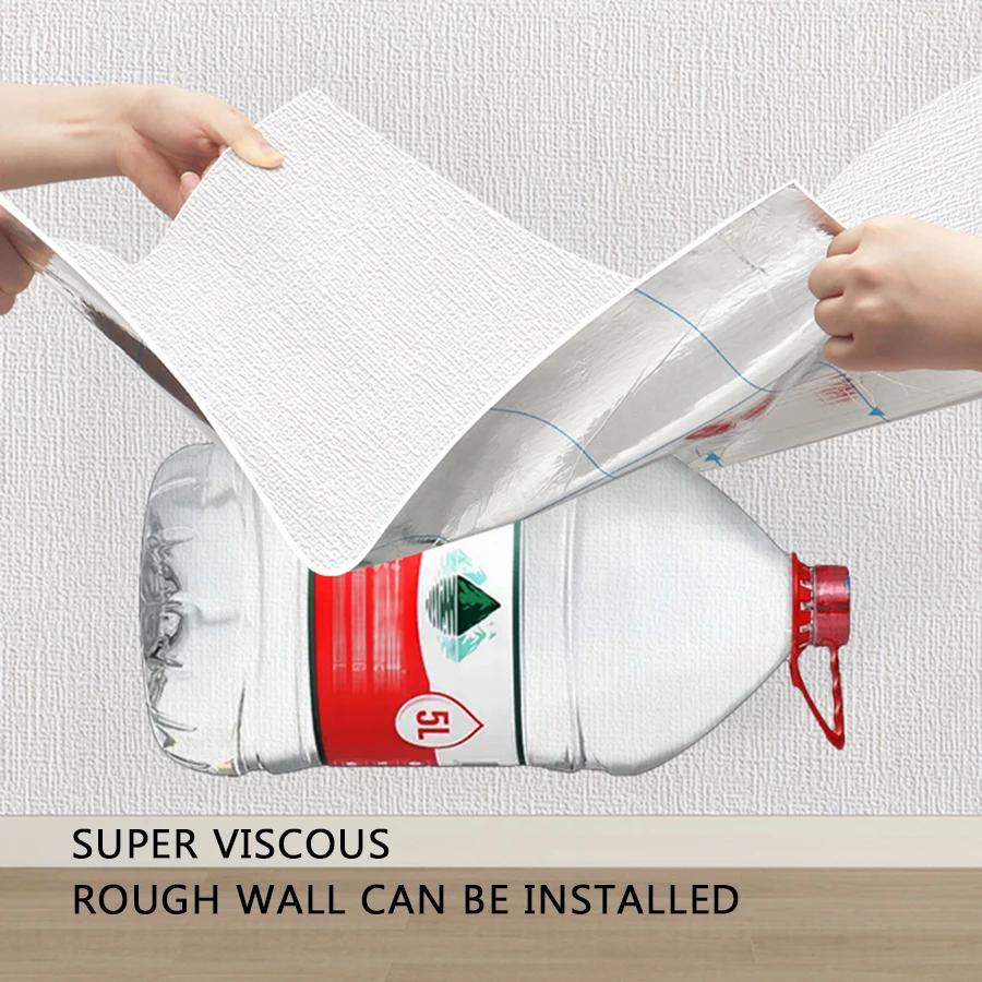 3D Cement Wall Self-Adhesive Wallpaper Waterproof Moistureproof Sofa Bedroom Room Background Renovation Film for Home Decoration