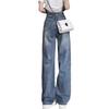Women's High-Waisted Wide-Leg Jeans - Petite, Floor-Length, Loose Drape, Spring/Autumn 2023
