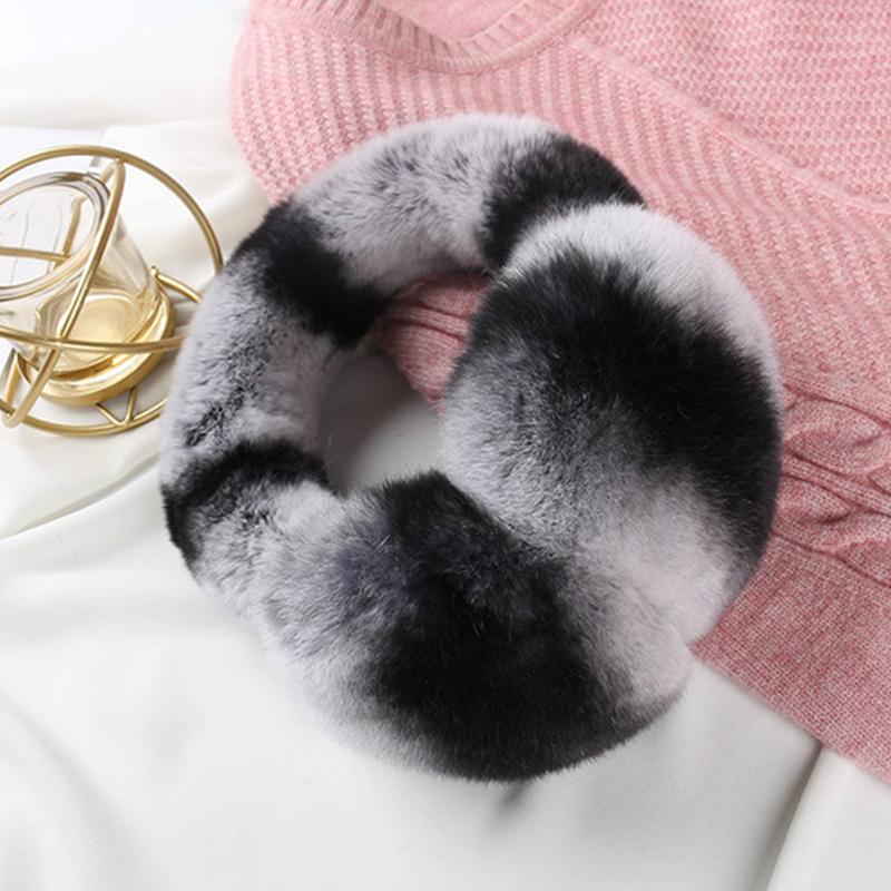 Super Quality Ladies Rex Rabbit Fur Earmuffs Winter Warm Ear Muffs for Women