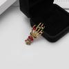 Skeleton Hand Rhinestone Brooch - Exaggerated Retro Punk Lapel Pin