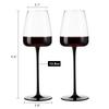 12.8(fl.oz) Pinot Noir Goblet  Crystal Red Wine Glass Black Straight Thin Rod Goblet  Drink Ware Home Bar Suitable For Gifts