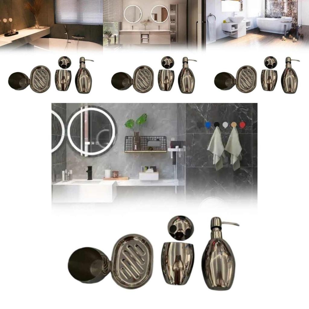 Stainless Steel Soap Dispenser Bathroom Set With Manual Pump For Home Use