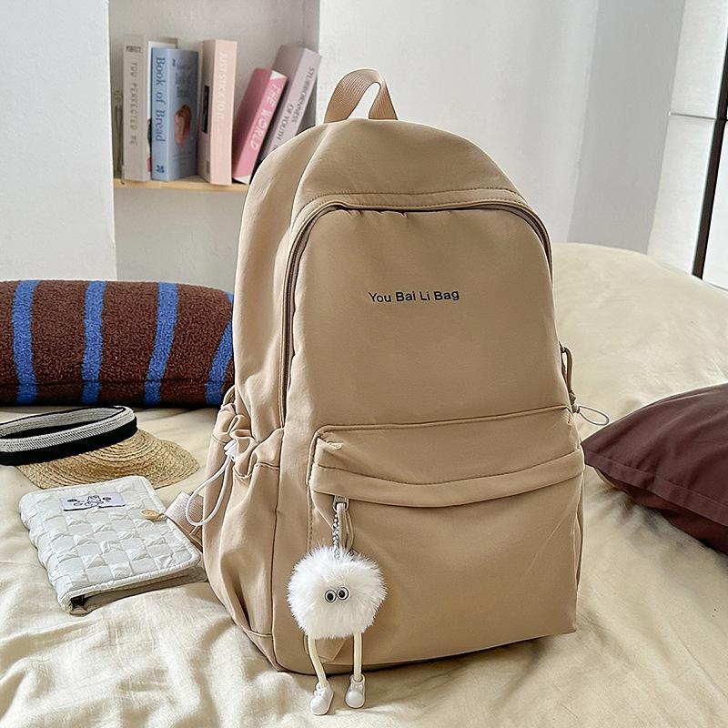 School bag, female college student girl, simple large-capacity backpack, junior high school student, high school student travel backpack