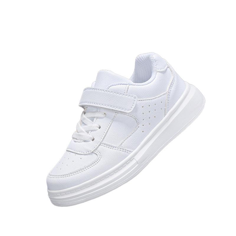 

Kids Sports Shoes Lightweight Comfortable Non-Slip Leather Casual Sneakers Classic Black Unisex Breathable for Running Athletic 28