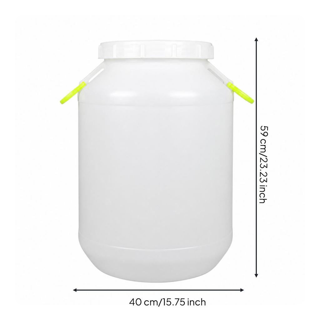 FoodGrade Barrel with Lid | Secure Lidded Opening, Food Grade Storage Barrel, for Utility Room White