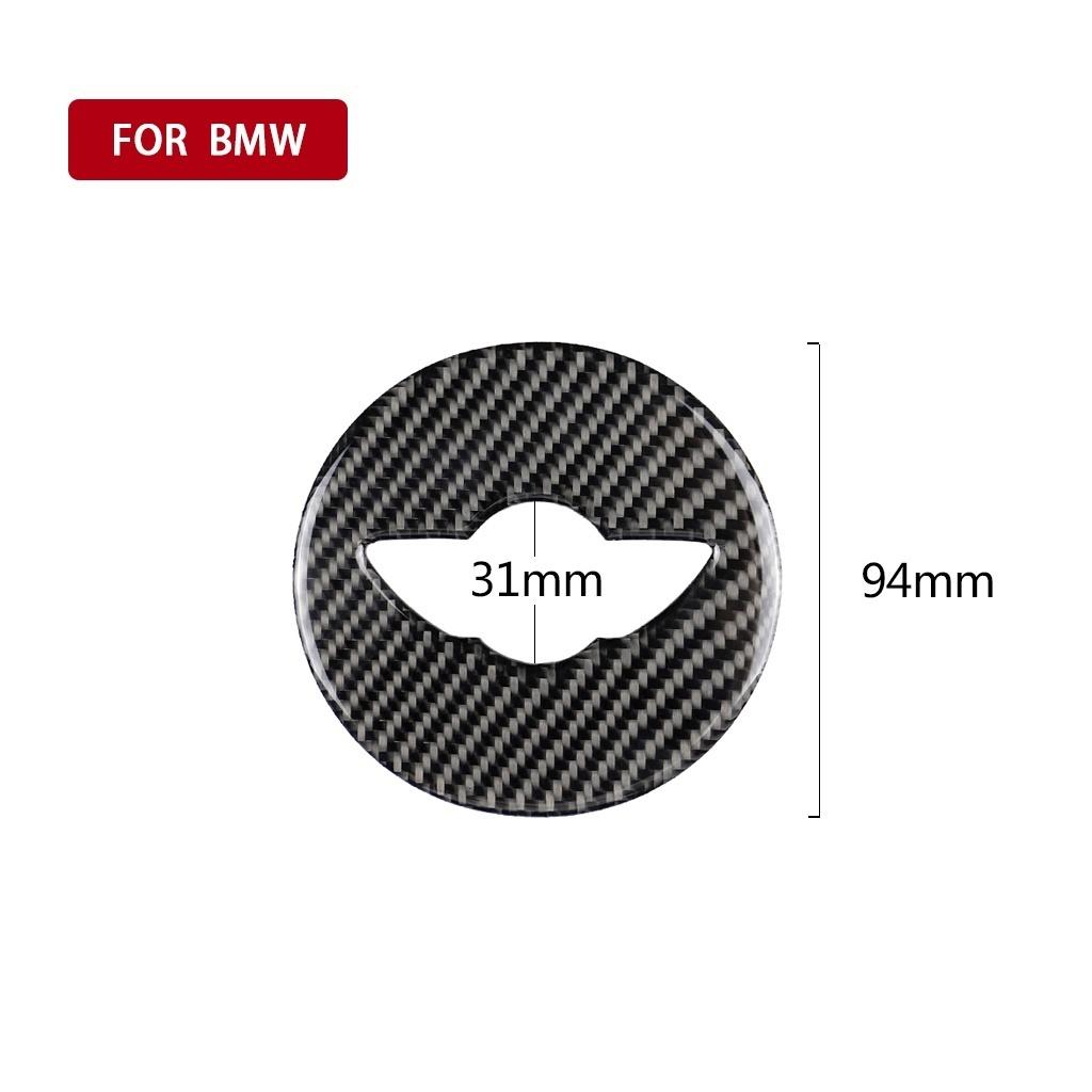Real Carbon Fiber Auto Steering Wheel Logo Decorative Sticker For BM Cooper F55 F56 F60 Car Interior Modification Accessories