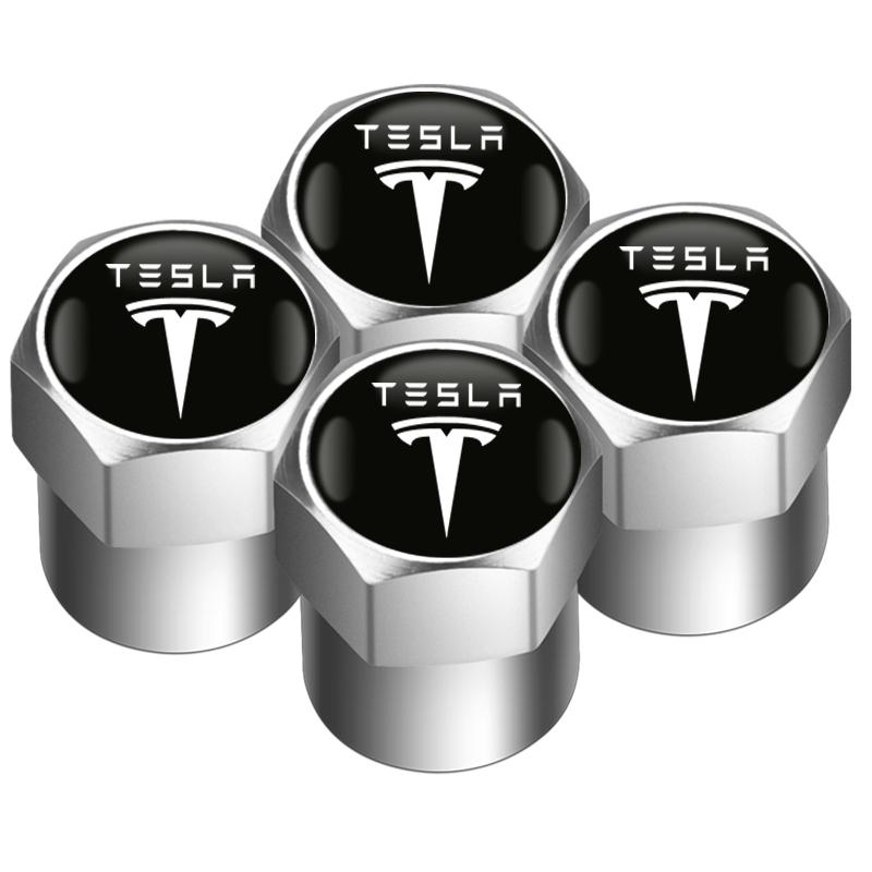 Car Tire Wheel Valve Caps Cover & Suede Car Key Chain Ring Keychain For Tesla Model 3 Model X Y Style Roadster Accessories