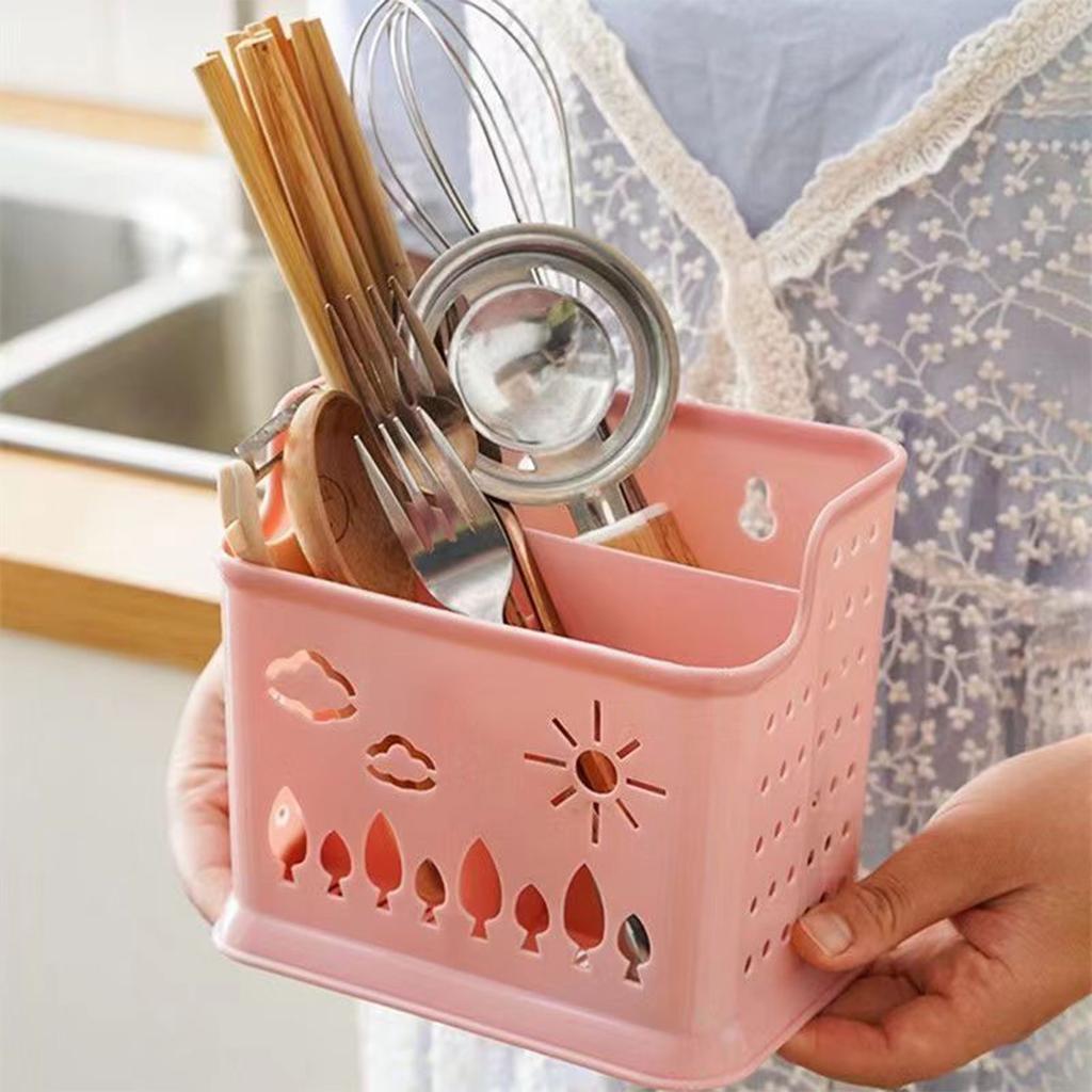 Plastic Draining Chopstick Holder Household Chopstick Barrel Suitable For Kitchen Cutlery Drain Holder Spoon Storage Supplies