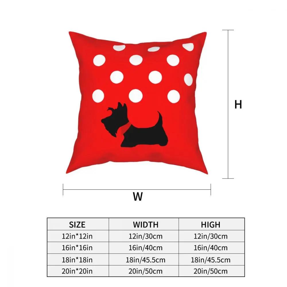 Scottie Dog Polka Throw Pillow Cover Decorative Pillow Scottish Terrier  Cushion Covers