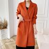 100% Wool Women Coat TIDENOVEL Autumn Wool Long Coat Handmade Pea Coat Winter Warm Wool Long Jacket Overcoat
