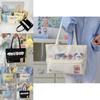 Cute Cat Paw Letter Embroidery Large Capacity Women Casual Canvastote Bag For Daily Use