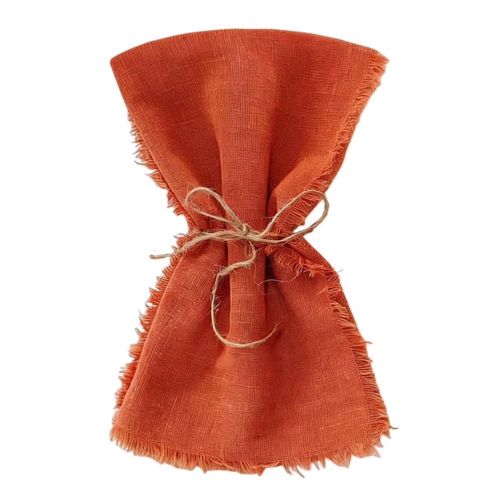 6pcs 42x42cm Cotton Napkins Reusable Fringed Napkins New Year Cloth Napkins  Kitchen Use