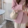 New vegetable basket bag handbag simple fashion soft leather texture crossbody bucket bag female