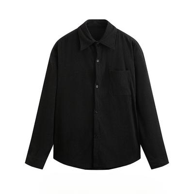 Spring American Retro Corduroy Long-sleeved Shirt Falling Shoulders Men Solid Color Fat Shirt Men's Jacket