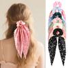 Hair Rope Dot Print Handmade Pleated Ribbon Hair Tie No Damage High Elasticity Ponytail Holder Daily Hair Accessory