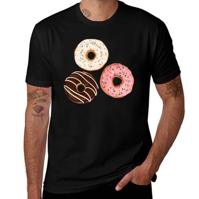 Assorted Donuts  Chocolate Glaze Strawberry Sprinkle Vanilla Funfetti Tshirt Casual Fashion Print Tee Top Tshirt