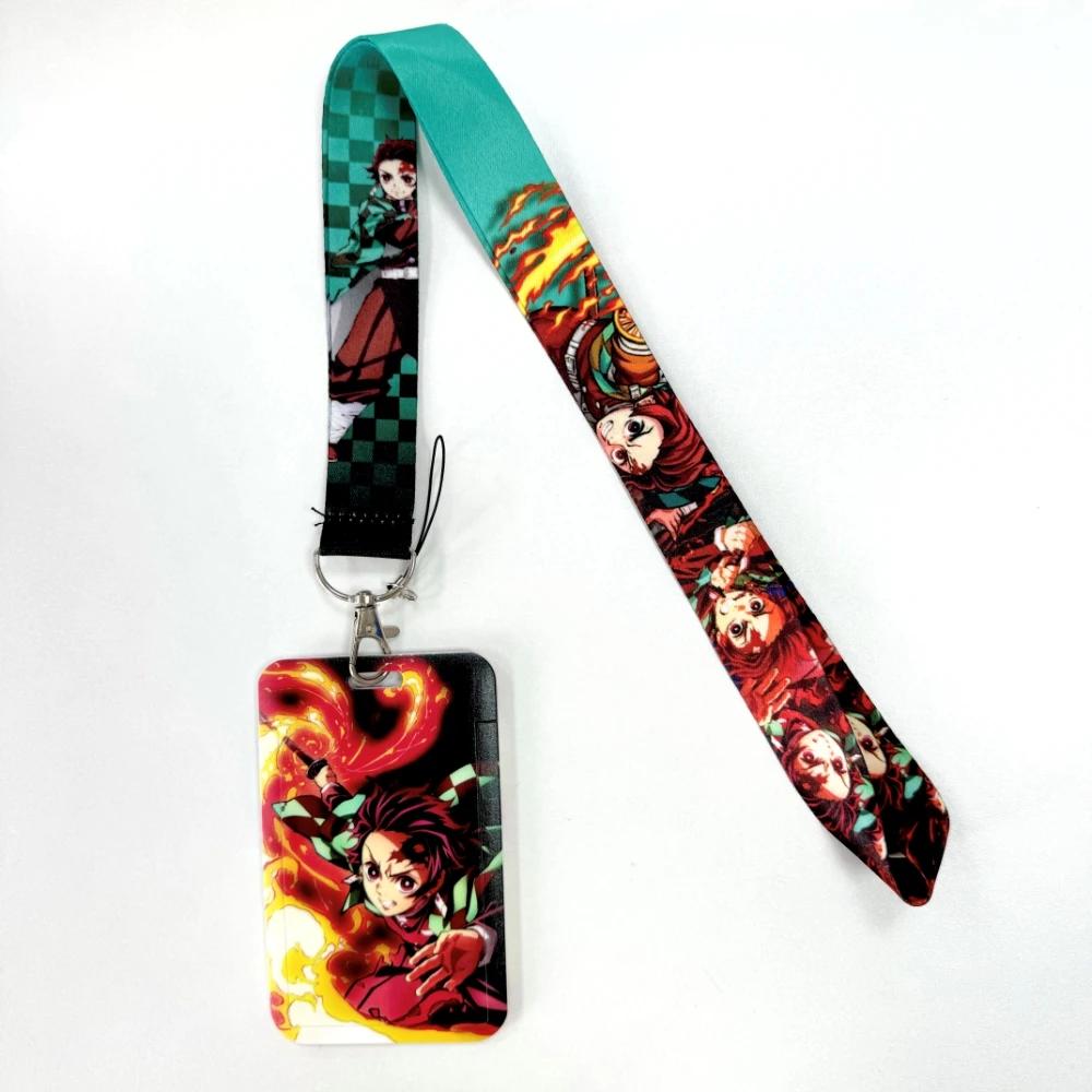 Lanyards Keychain Animated Cartoon Badge Holder ID Credit Card Pass Hang Rope Lanyard For Keys Anime Accessories Gifts