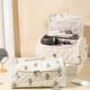 Floral Printed Cosmetic Bag Wide Opening Travel Makeup Case Toiletry Organizer Bag for Women Girls Daily Use