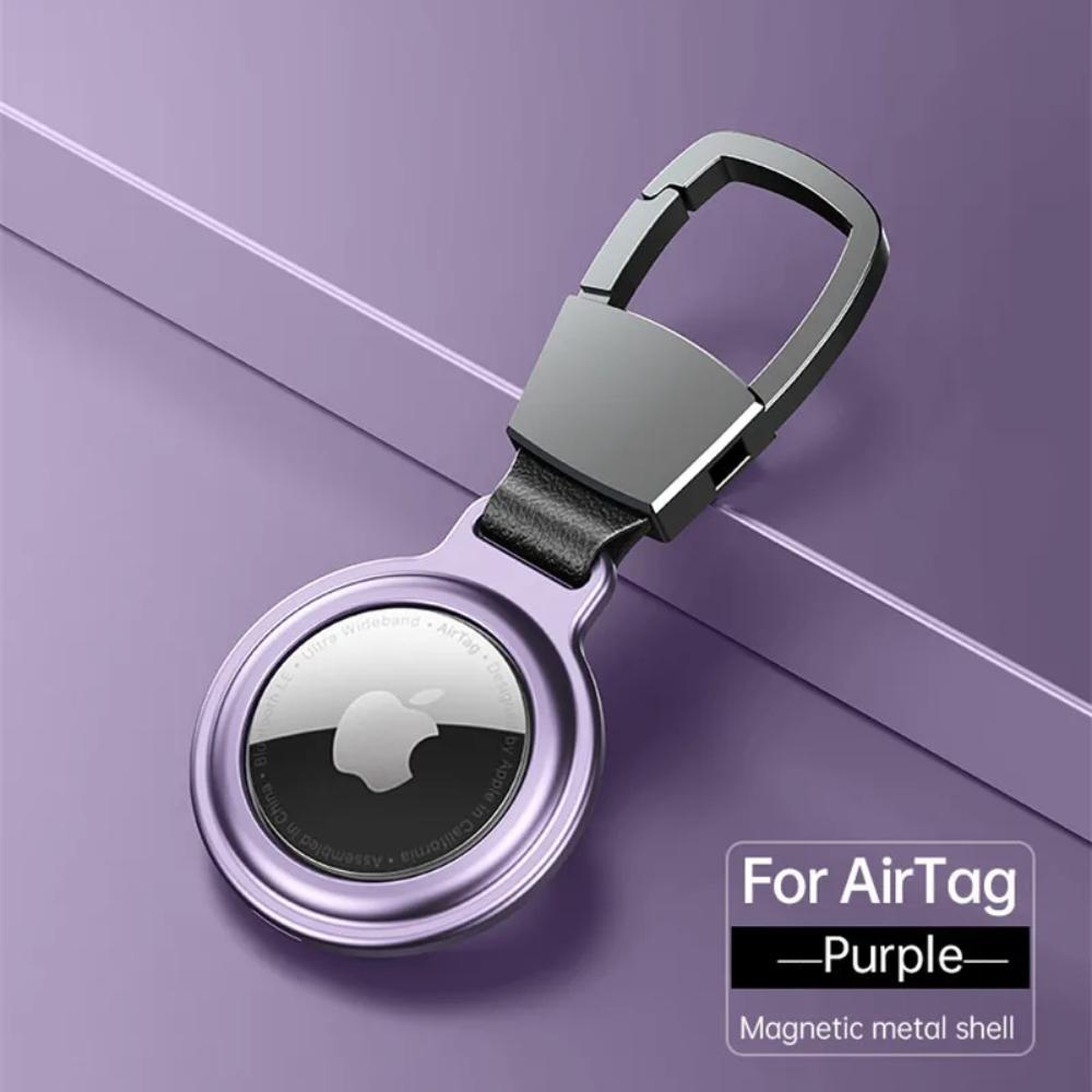 For AirTag Metal Case Protecto With keychain Metal Magnetic Shockproof Anti Scratch Fall Protect Shell Cover