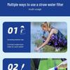 Portable Outdoor Camping Water Purifier Straw for Emergency Survival and Direct Drinking
