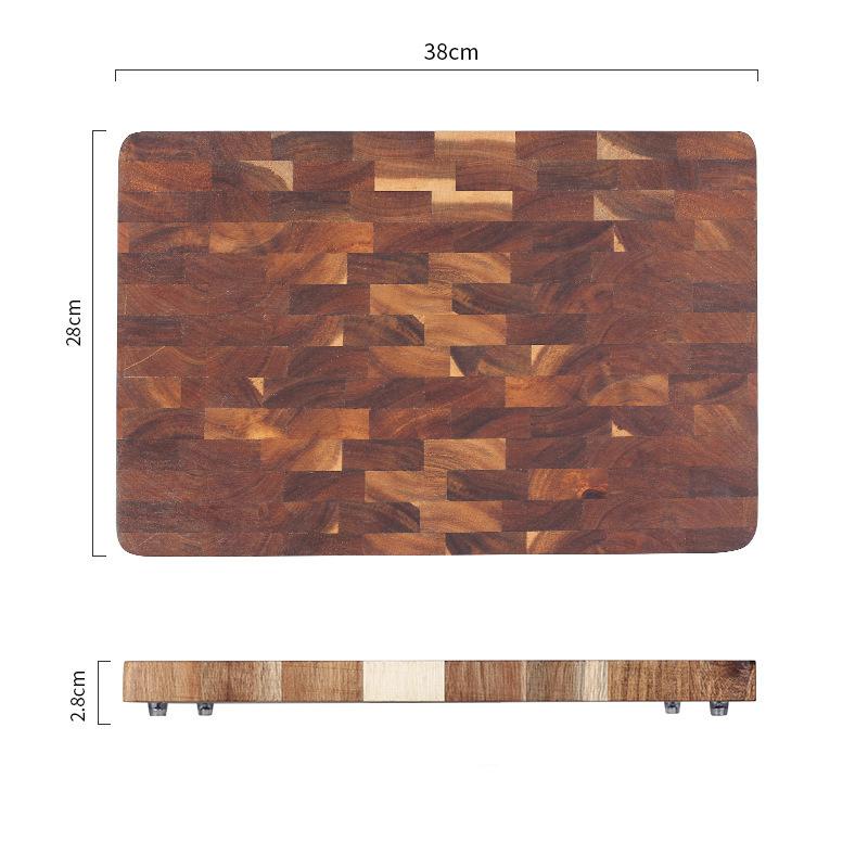 Cutting Board Home Kitchen Solid Wood Geometric Grid Splicing Wood Cutting Board Light Luxury Acacia Wood