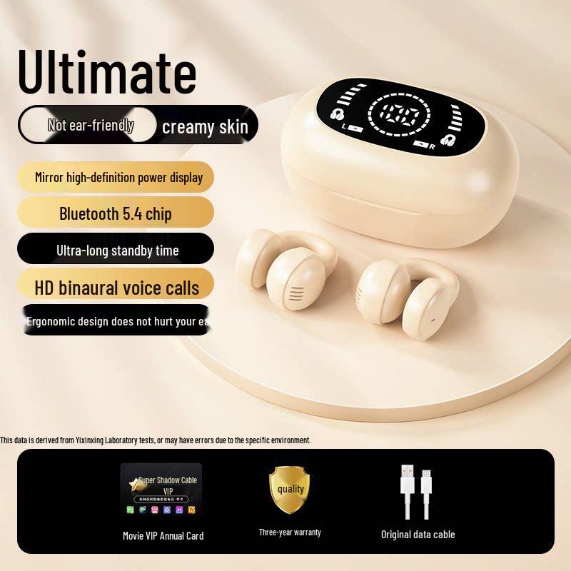 2026 New Model Air Conduction Bluetooth Earphones: Ear Clip Style, High Sound Quality, Long Battery Life, Non-In-Ear Design, Ideal for Sports.