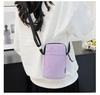 Canvas Mobile Phone Pouch Women Mini Crossbody Bag Single Shoulder Bag Vertical Key Mobile Phone Bag Portable Coin Purse Wallet